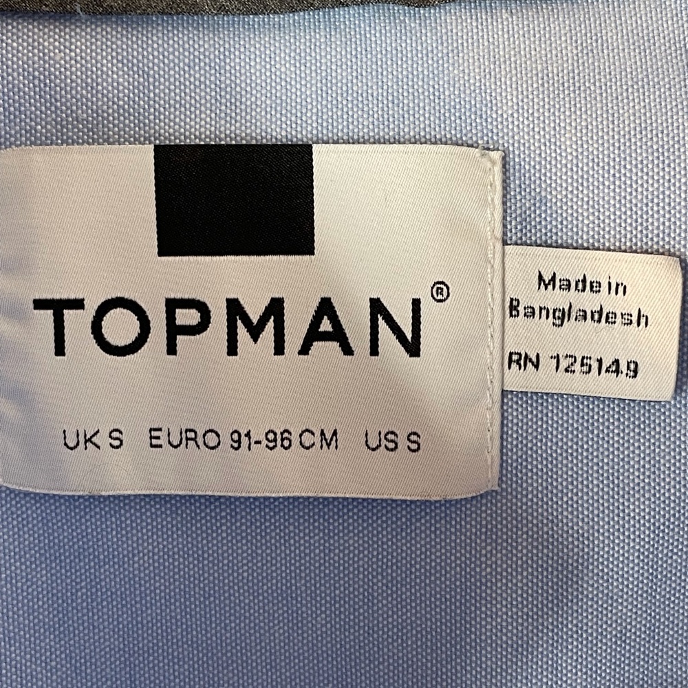 Topman Men’s Button Down Oxford Shirt Size S - Picture 3 of 4